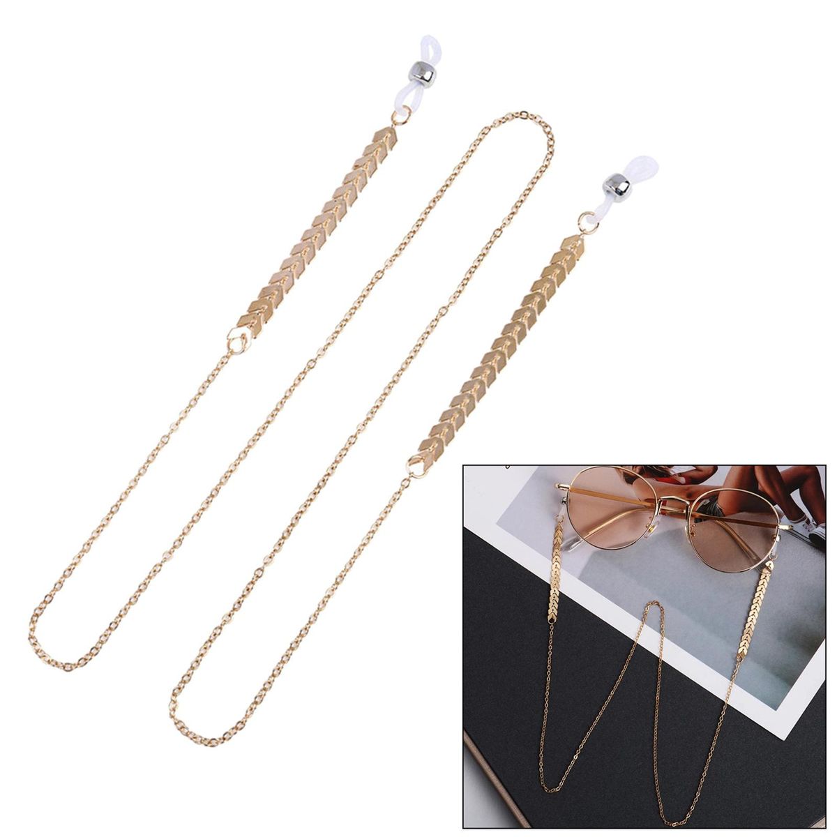 Beaded Pearl Eyeglass Chain Cord Sunglasses Holder Strap Scale