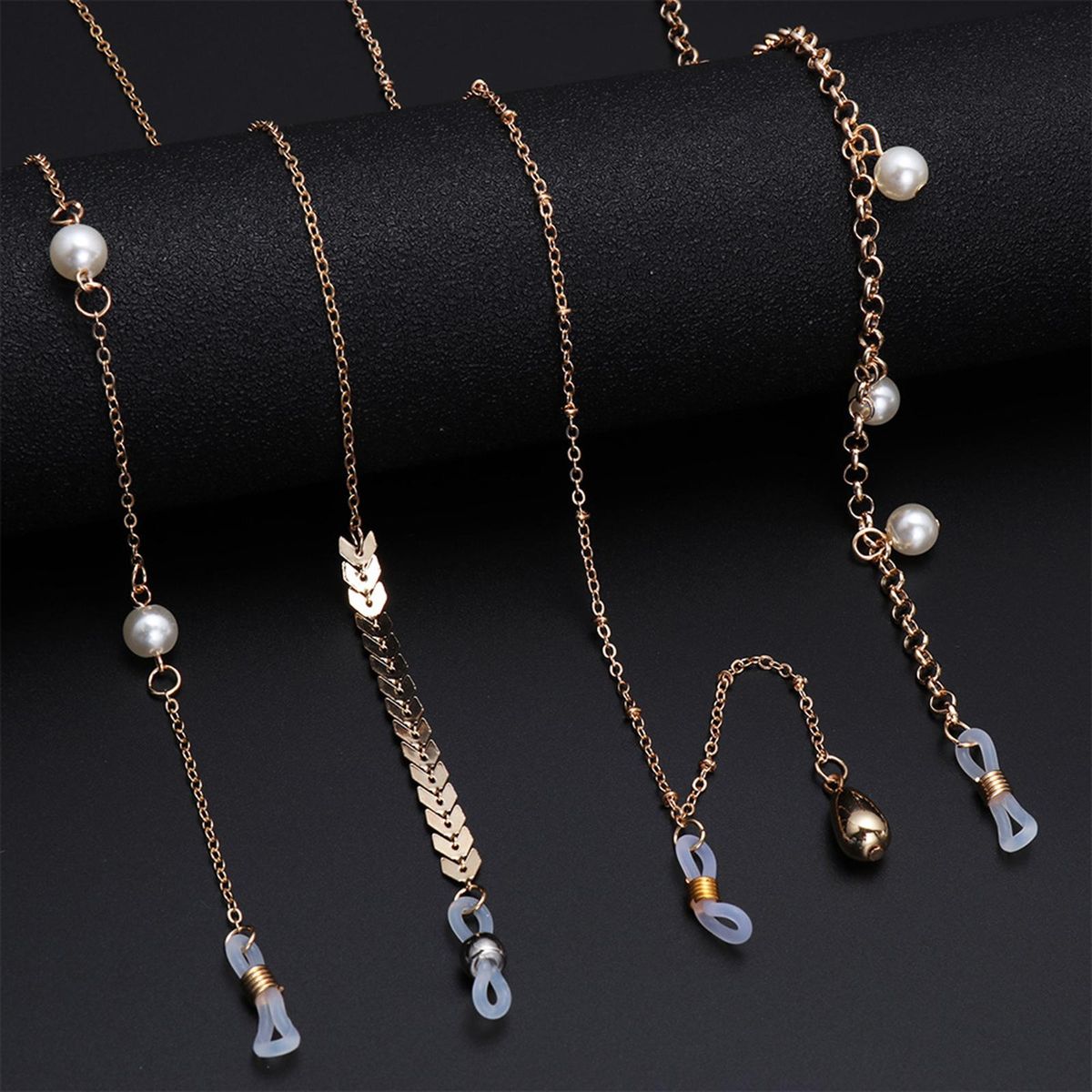 Beaded Pearl Eyeglass Chain Cord Sunglasses Holder Strap Scale