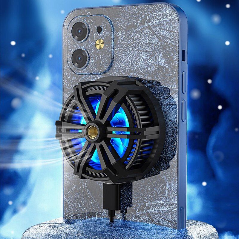 X13 Phone Cooler Radiator Magnetic Holder Wireless Charger Semiconductor Cooling Fan Game Live Bracket RGB 7-blade Fan TYPE-C