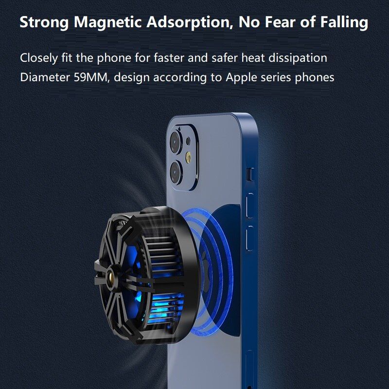 X13 Phone Cooler Radiator Magnetic Holder Wireless Charger Semiconductor Cooling Fan Game Live Bracket RGB 7-blade Fan TYPE-C