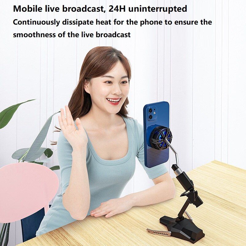 X13 Phone Cooler Radiator Magnetic Holder Wireless Charger Semiconductor Cooling Fan Game Live Bracket RGB 7-blade Fan TYPE-C
