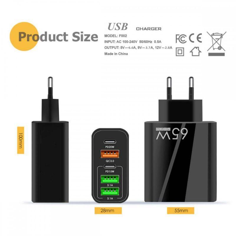 65w Fast Charge Adapter For Macbook Pro Laptop Quick Cha USB