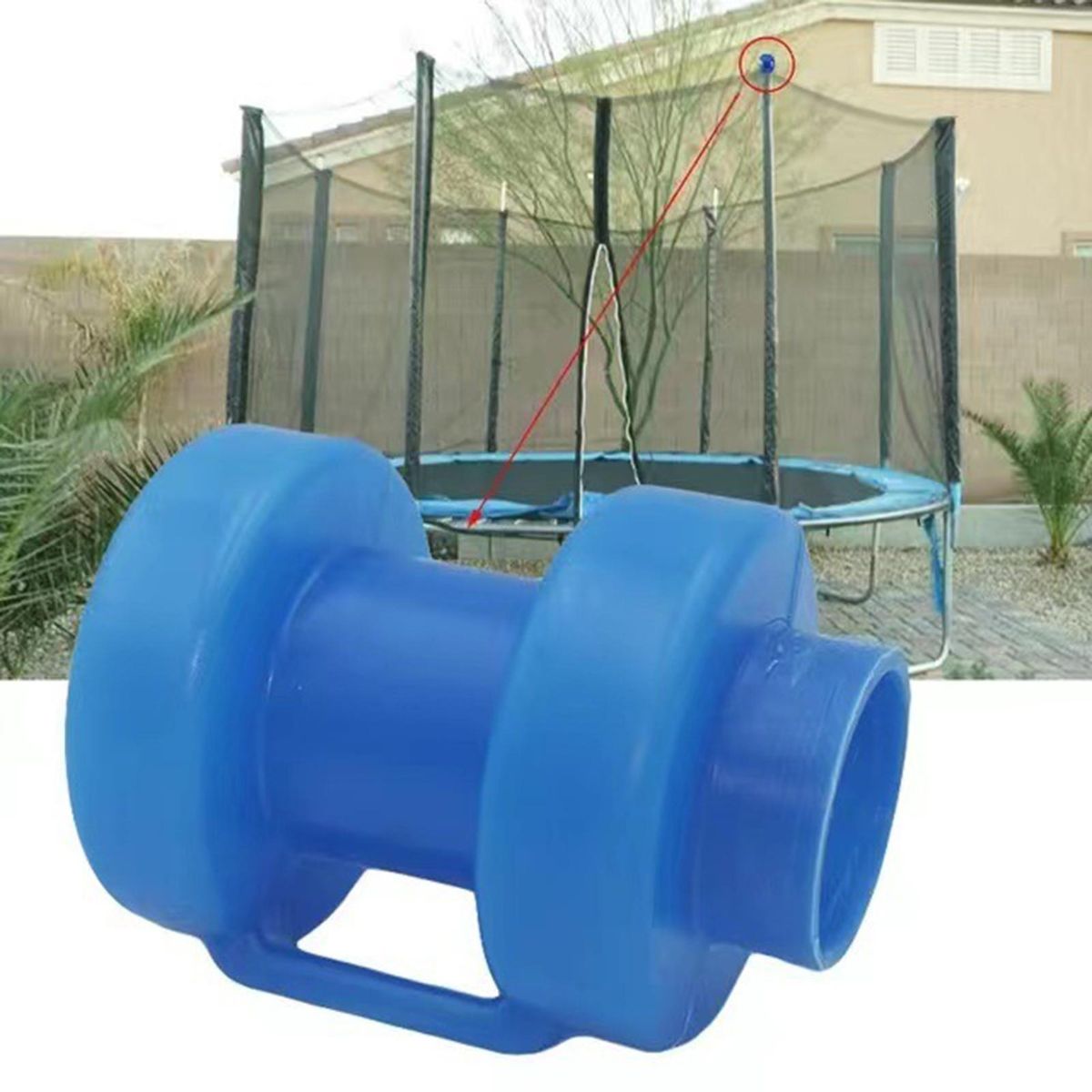 2Pcs Trampoline Cover Trampoline Pole Tips Cover Blue