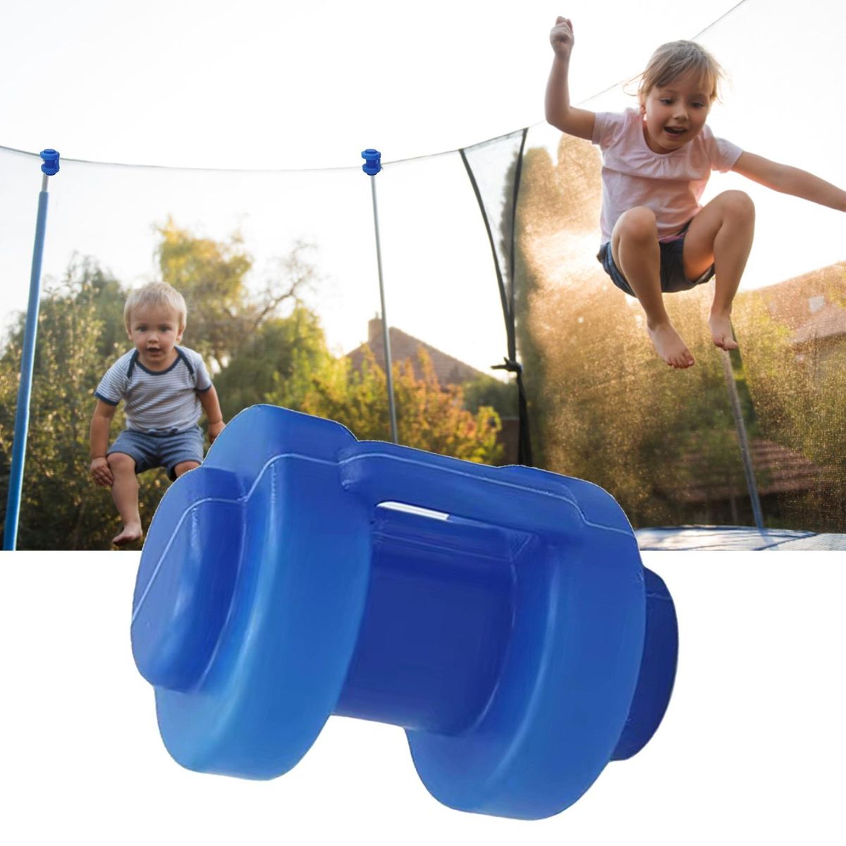 2Pcs Trampoline Cover Trampoline Pole Tips Cover Blue