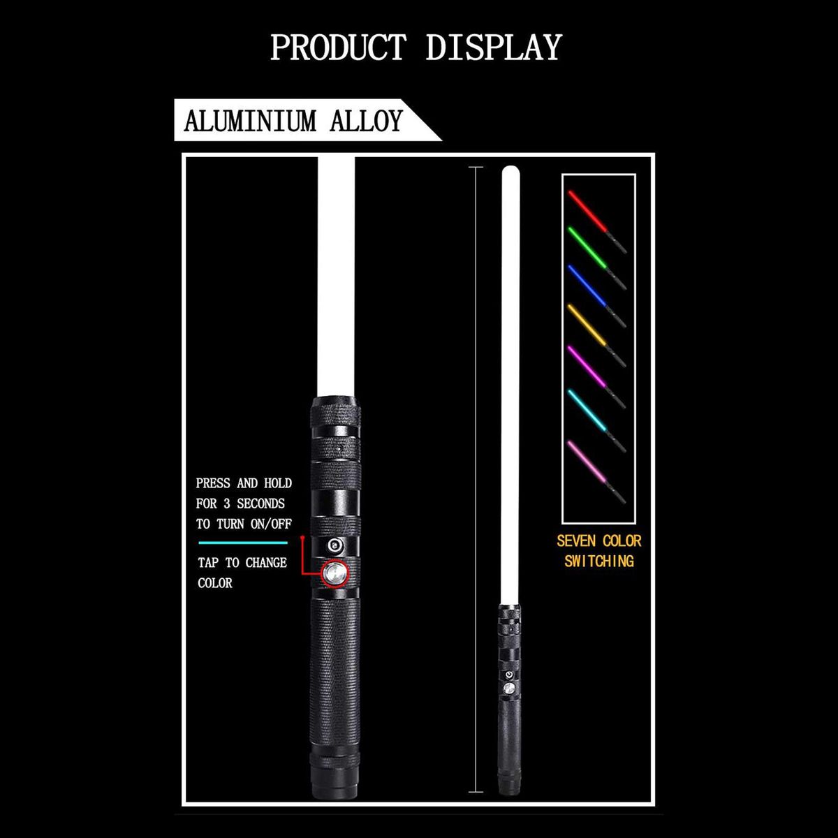 LED Light Saber Rechargeable Lightsaber with Sound Seven Color Lights