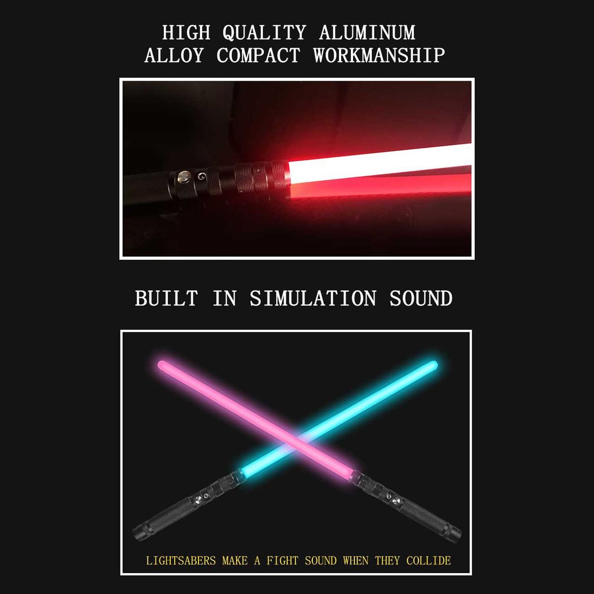 LED Light Saber Rechargeable Lightsaber with Sound Seven Color Lights