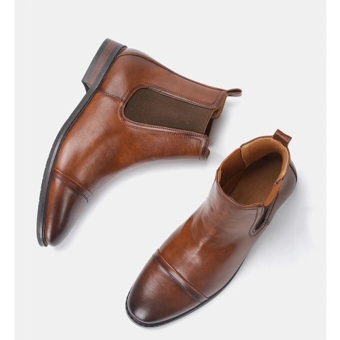 Leather Chelsea Boots - Brown