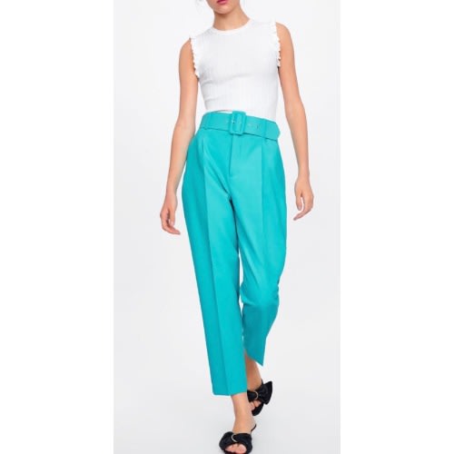 Belted Tapered Trousers