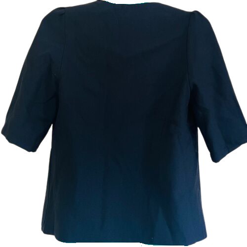 Cropped Short Sleeved Blazer - Black