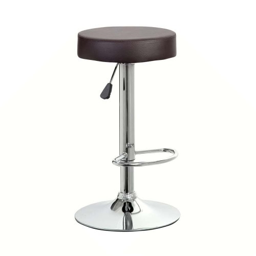 Round Bar Stool With Revolvable & Adjustable Height - Black