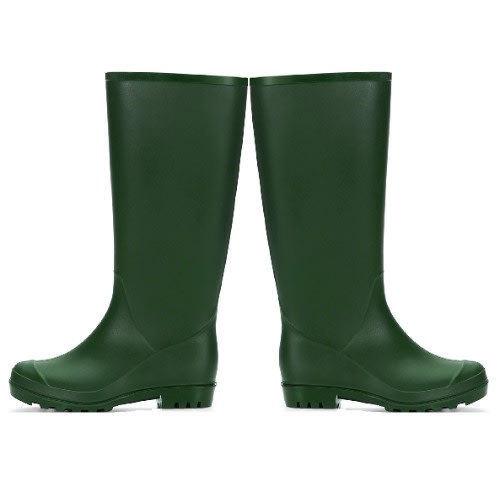Waterproof Rubber Rain Boots - Green