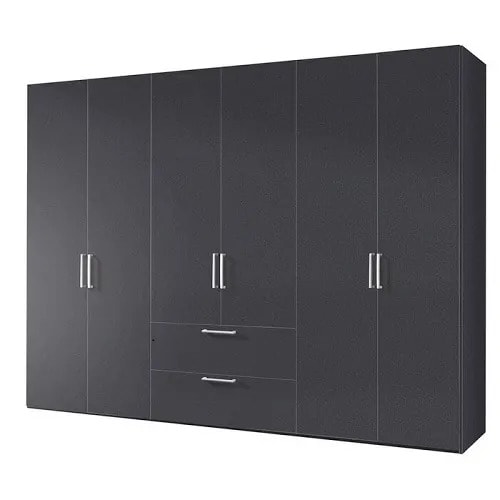 Ammiras 6 Door Wardrobe - Black