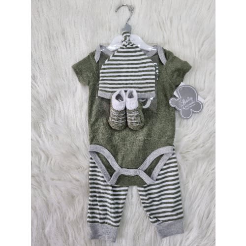Baby Boy Bodysuit And Pant Set - 4 Piece
