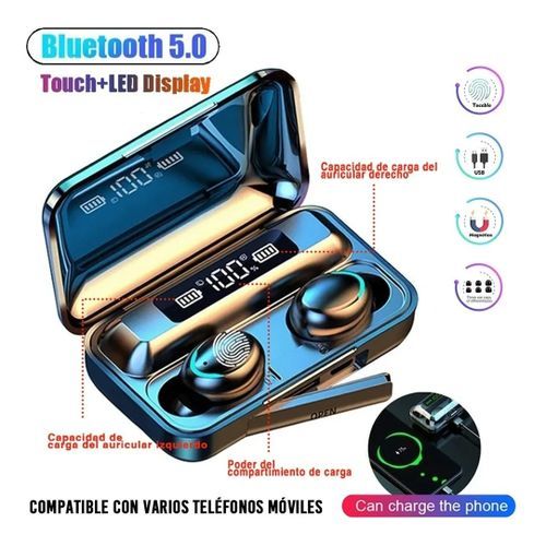 F9 Fingerprint Touch Bluetooth Earphone Power LED 2600mAh