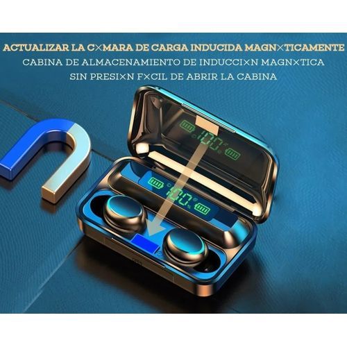 F9 Fingerprint Touch Bluetooth Earphone Power LED 2600mAh