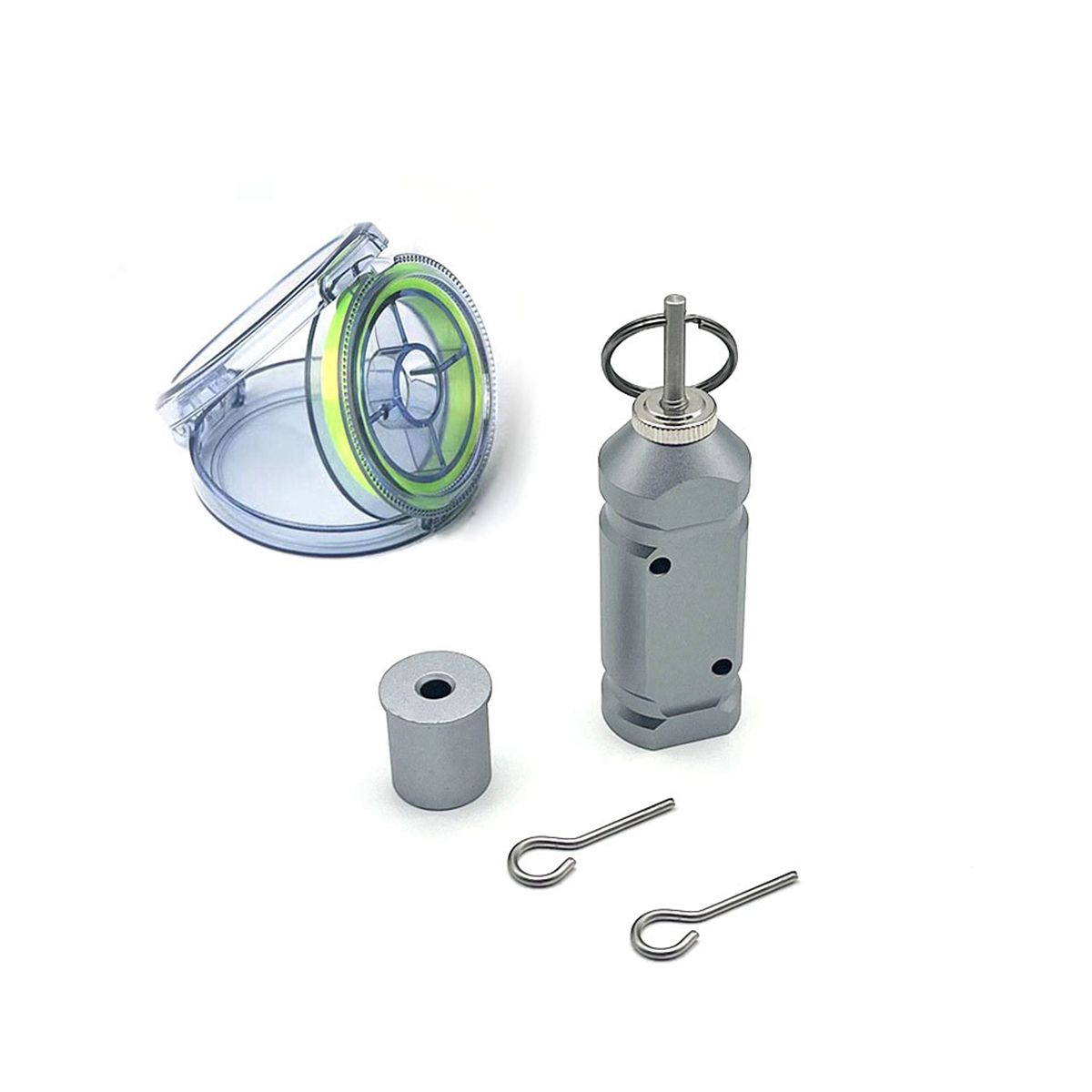 1 Set Outdoor Camping Alarm Trigger Perimeter Trip Alarm 360° Coverage Trip Line Perimeter Alarm,Mechanical Gray