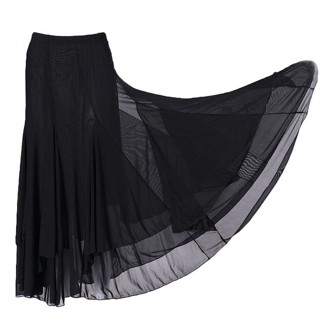 New Square Ballroom Dance Dress Big Swing Skirt Dance Dress Black