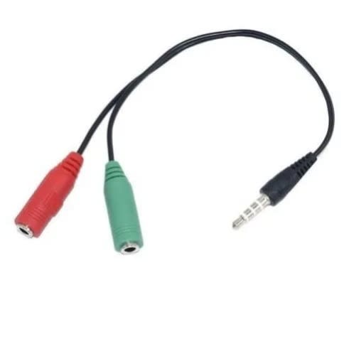 Mic Audio Y Splitter Cable To 2 Female 3.5mm Jack