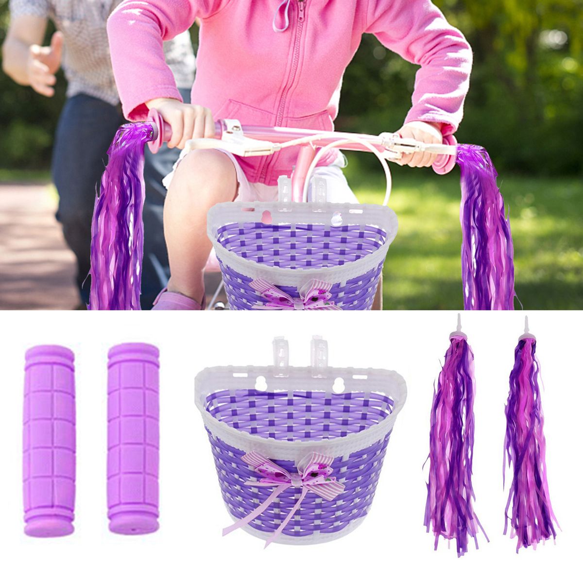 Bike Basket With Handlebar Streamers Charming Deli