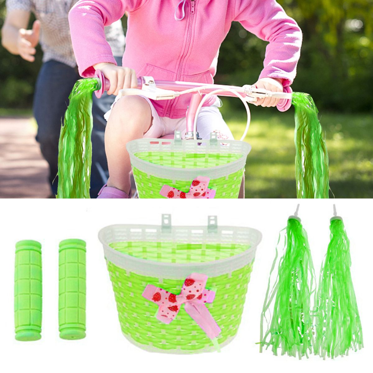 Bike Basket With Handlebar Streamers Charming Deli