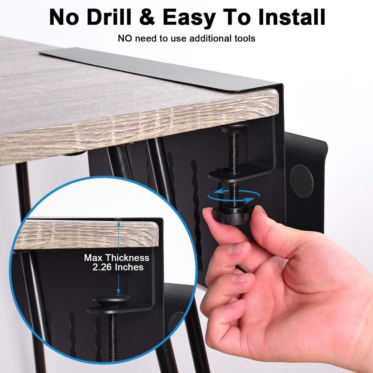 Table Sides Laptop Rack Charging Cooling Stand Tray Desk Organizer Storage Holder for Ipad Under Desk Cable Management Tray