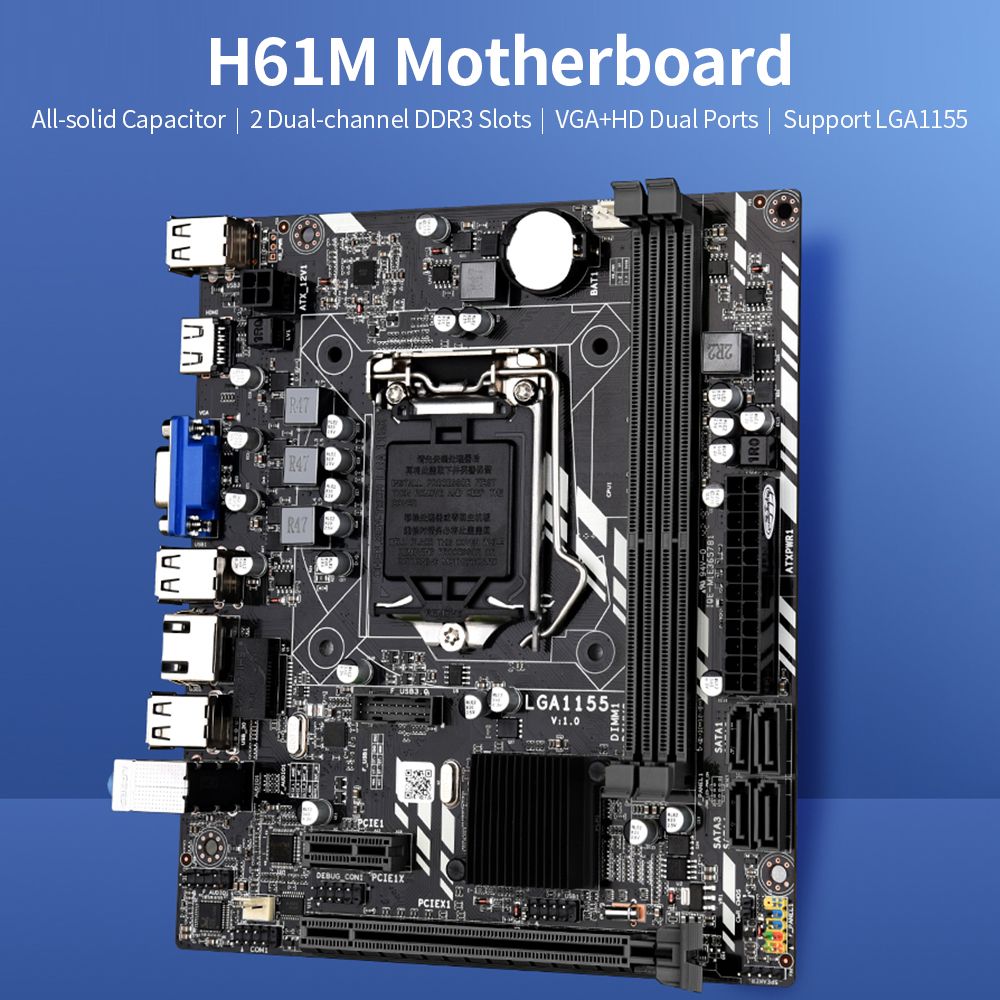 ATX Motherboard Support LGA1155CPU(core I7/i5/i3)/2
