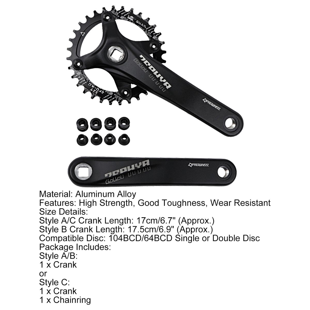 1Pc1 Set Chainring Crankset Square Hole Chainwheel Crank C