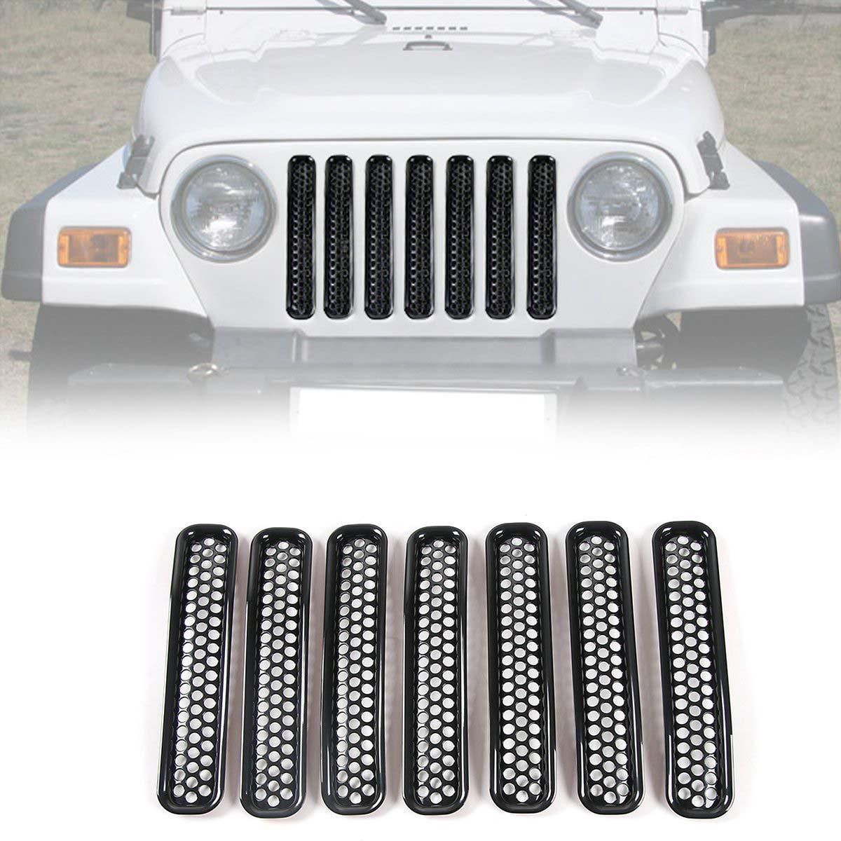 Honeycomb Mesh Front Grill Inserts Kit for 1997-2006 Jeep