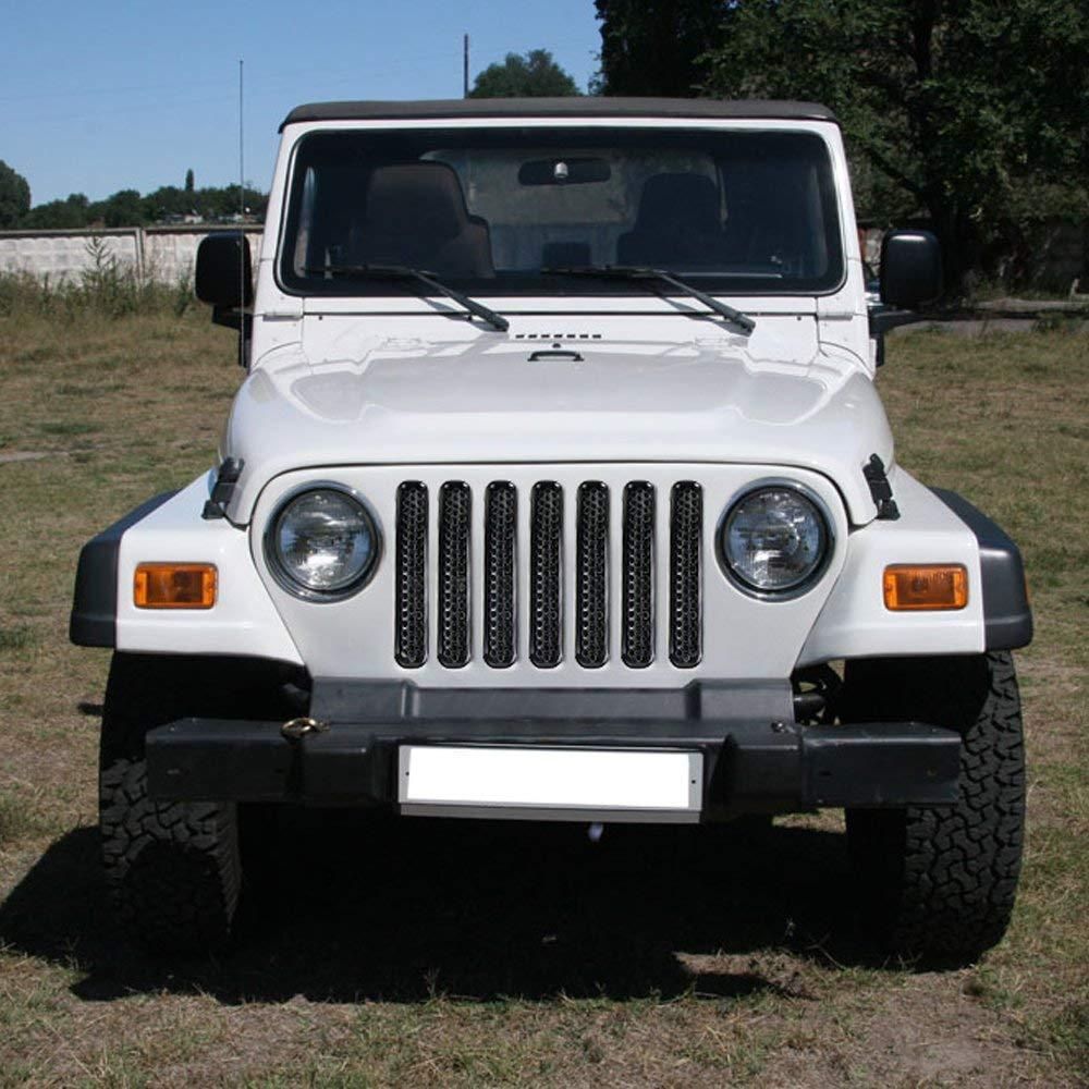 Honeycomb Mesh Front Grill Inserts Kit for 1997-2006 Jeep