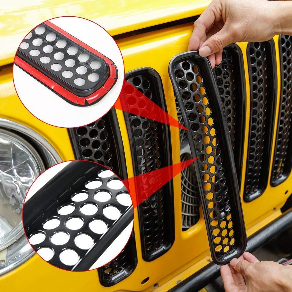 Honeycomb Mesh Front Grill Inserts Kit for 1997-2006 Jeep
