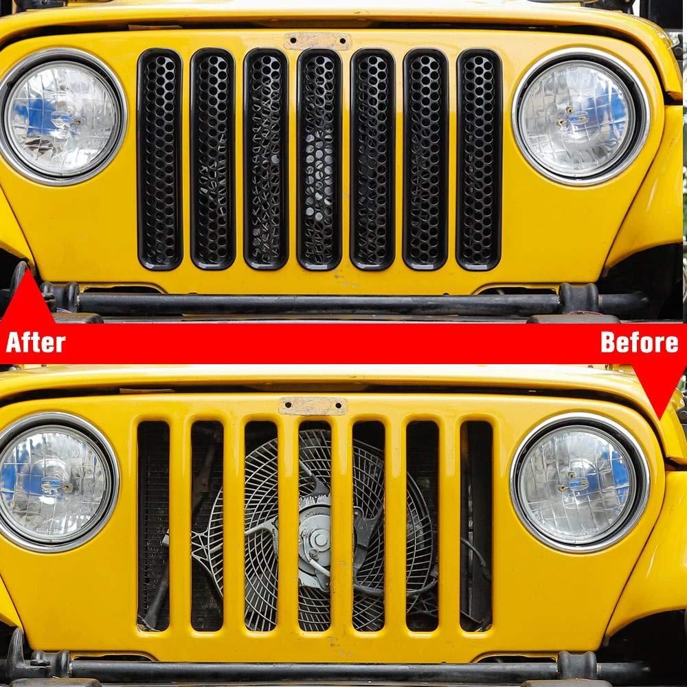 Honeycomb Mesh Front Grill Inserts Kit for 1997-2006 Jeep
