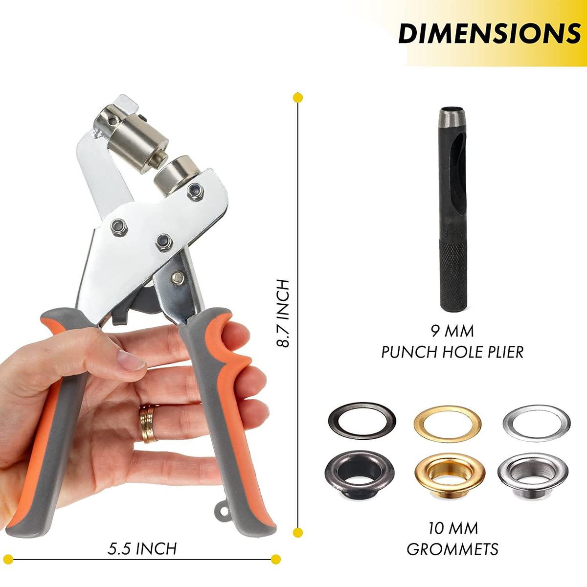 Grommet Tool Kit with 10mm Eyelets Manual Machine Press
