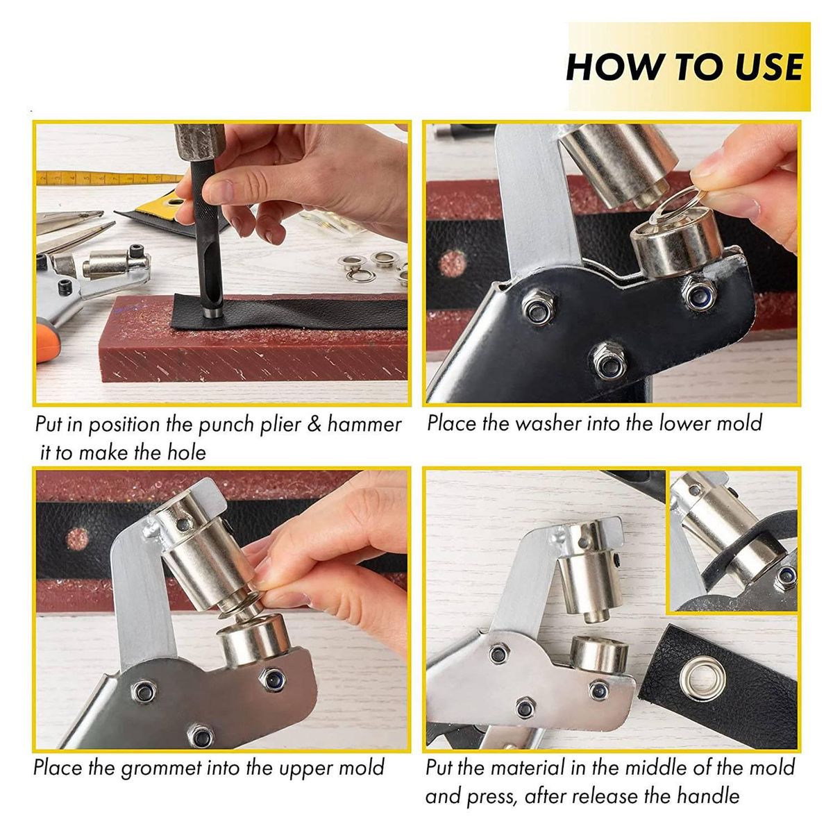 Grommet Tool Kit with 10mm Eyelets Manual Machine Press