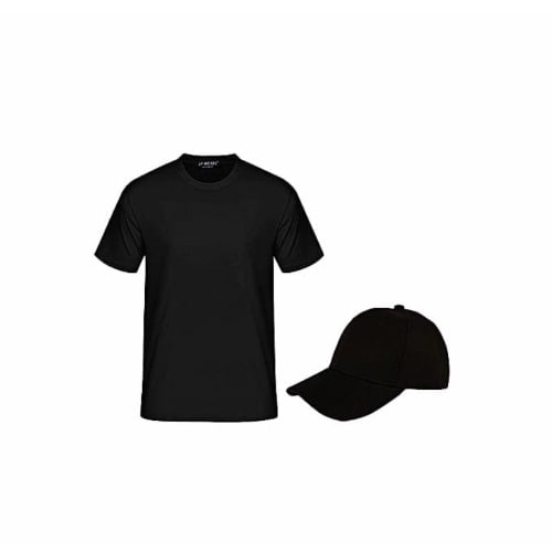 Plain Black Tee And Cap
