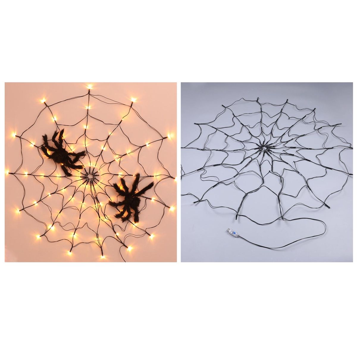 Spider Web Lamp Remote Control 8 Brightness Modes Energy-saving Eye-protection Wall Corner Halloween Decoration