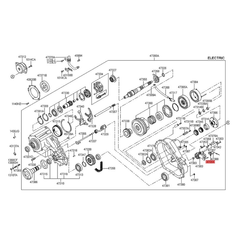 47354-H1000 Car Transmission Speed Rembly For Hyundai Kia Terracan Sorento 2001-2006 Engine Garbox