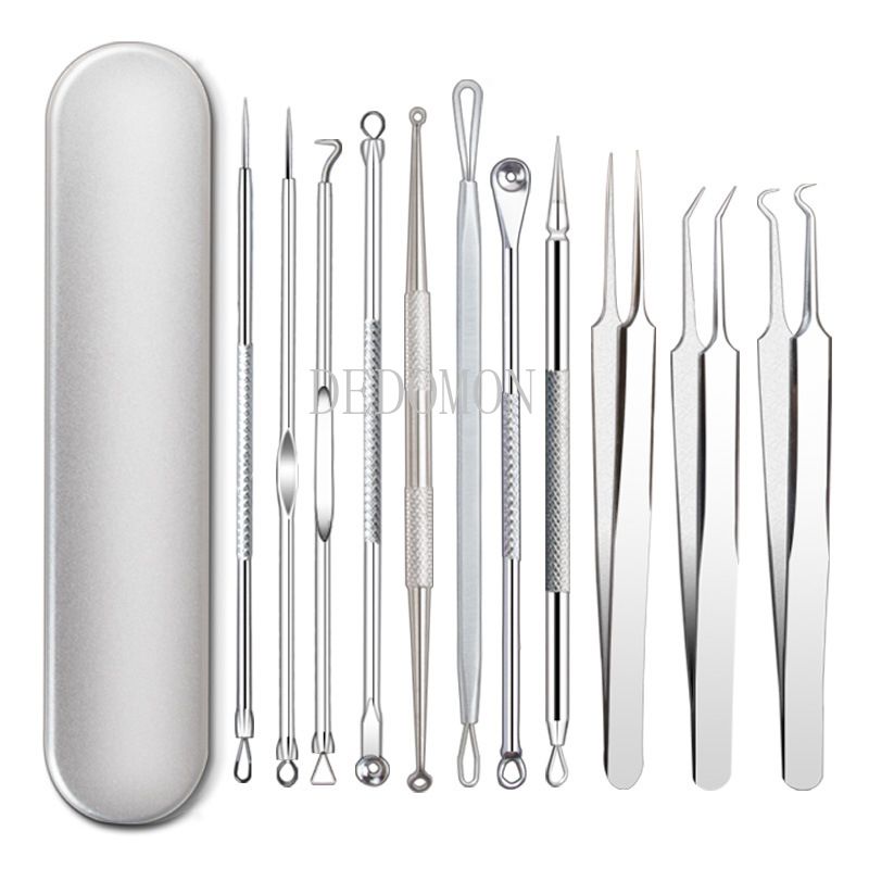 11/8/6/4PCS Stainless Steel Blackhead Removal Kit Acne Blemish Pimple Extractor Remover Needles Cosmetic Face Cleaning Tool ACU