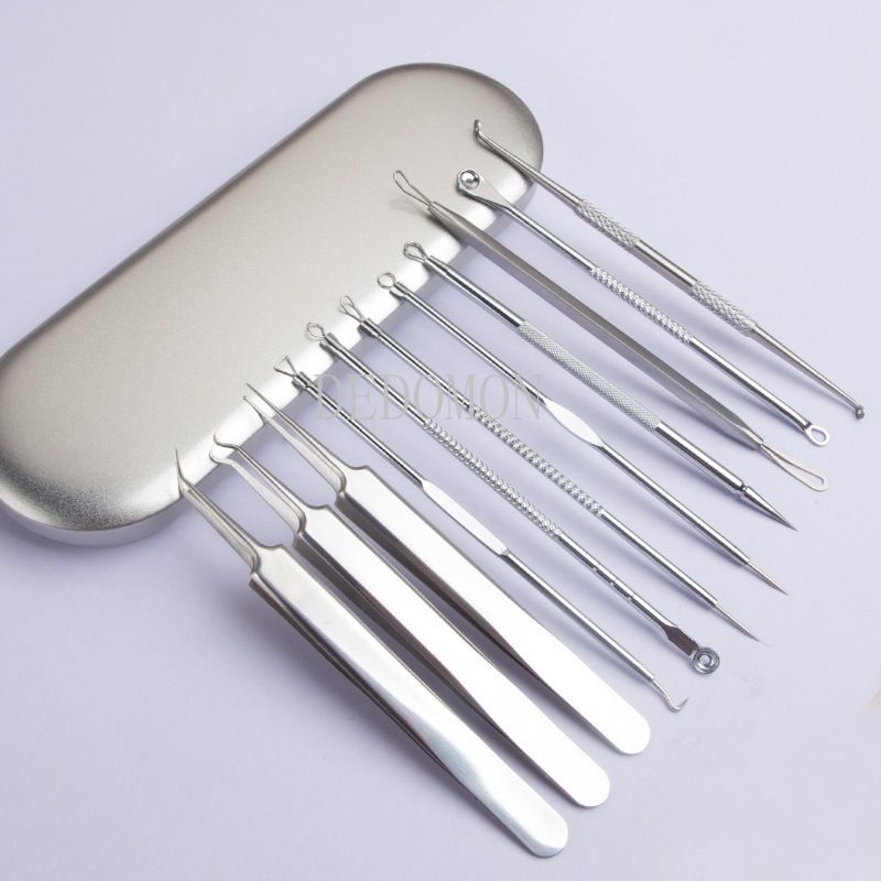 11/8/6/4PCS Stainless Steel Blackhead Removal Kit Acne Blemish Pimple Extractor Remover Needles Cosmetic Face Cleaning Tool ACU