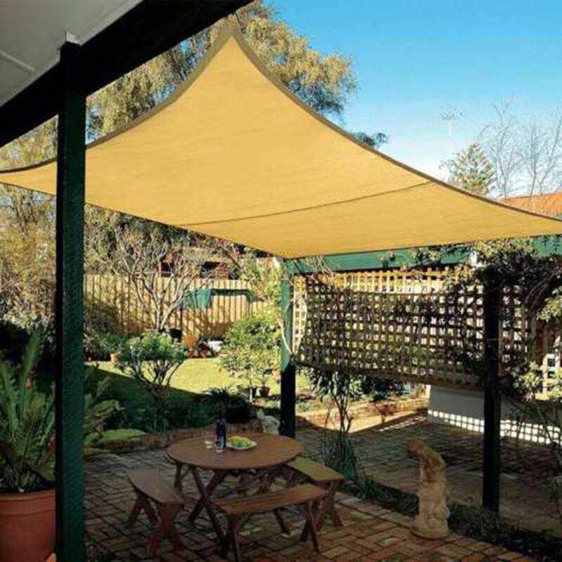 6x4M Sun Sail Shade Garden Canopy Awing Cover Waterproof Shelter Sunscreen Large