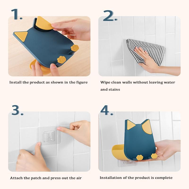 2pcs Free Punching Wall-Mounted Pot Lid Holder Multifunction Hanging Holder For Cutting Board Shelf Plastic Kitchen Storage Rack