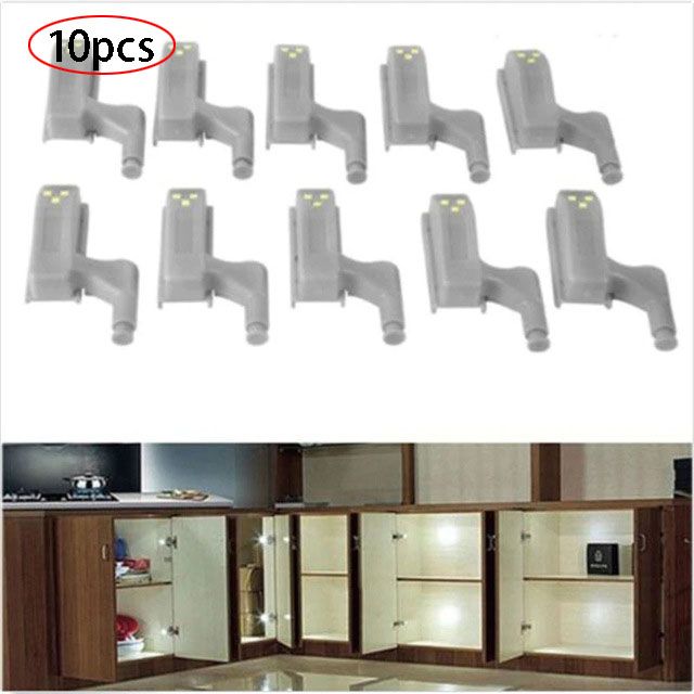 20PCS/10PCS 0.25W Universal Under Cabinet LED Light Cupboard Closet Wardrobe Inner Hinge LED Sensor Light Kitchen Night Light--10pcs