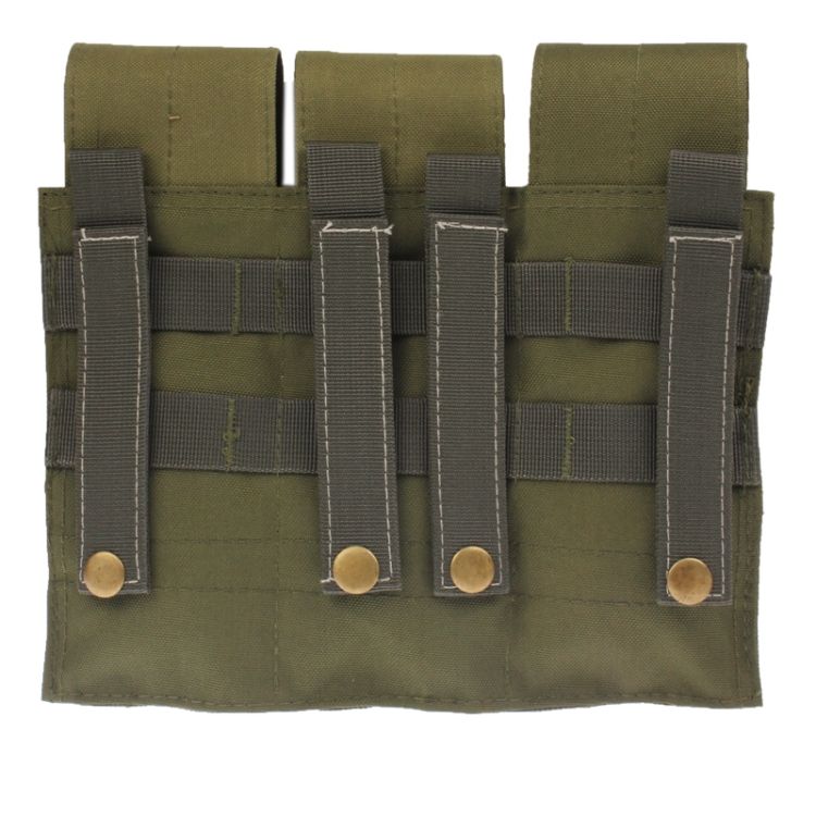 Triple Canvas Clips Pouch With Hook And Loop Fastener & Quick Release Buckles