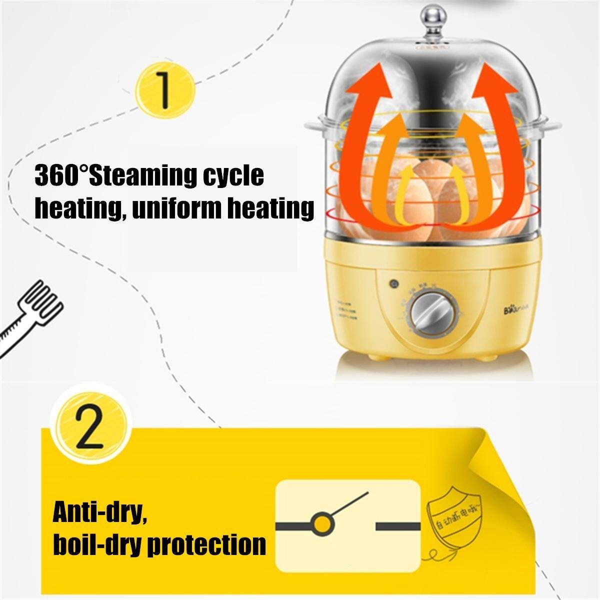 14 Egg Stainless Steel Electric Auto Egg Boiler Steamer Breakfast Kitchen Cooker