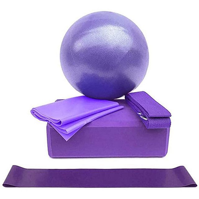 5pcs Yoga Starter Kits For Beginner Yoga Blocks Purple