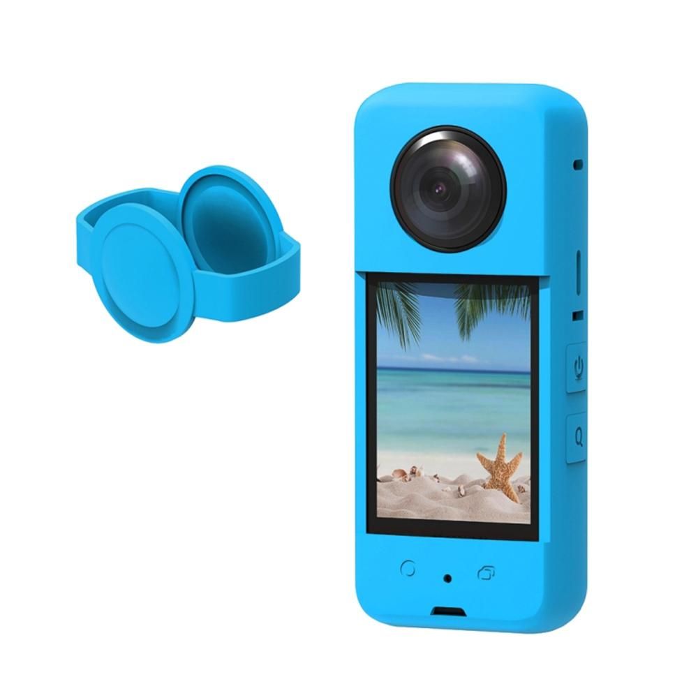 Panorama Camera Silicone Protective Case Cover with Lens Cap Shock-Proof Compatible with Insta360 X3 Camera Accessories