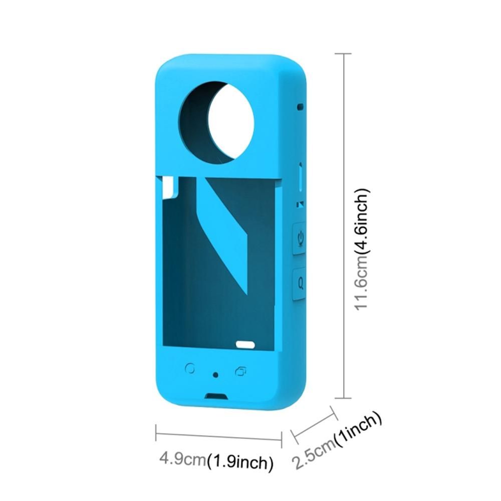Panorama Camera Silicone Protective Case Cover with Lens Cap Shock-Proof Compatible with Insta360 X3 Camera Accessories