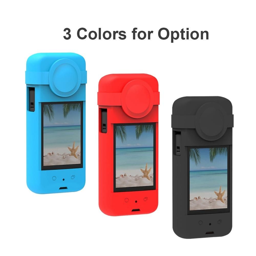 Panorama Camera Silicone Protective Case Cover with Lens Cap Shock-Proof Compatible with Insta360 X3 Camera Accessories