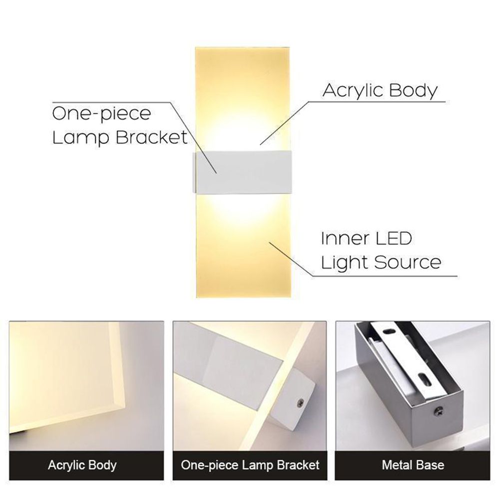 Modern LED Wall Lighting Up Down Cube Indoor Outdoor-