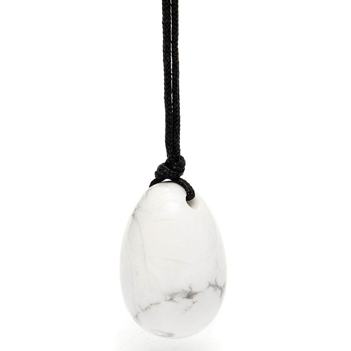 3PCS 5" Yoni Eggs Exercise Gemstone Muscle Drilled White Howlite Muscle Kegel US