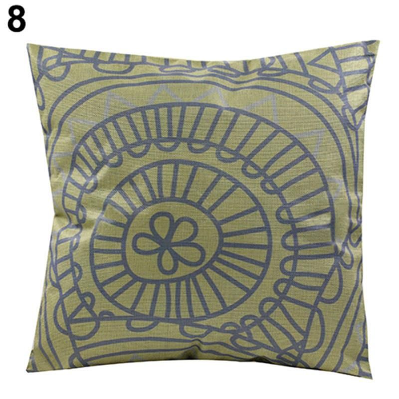 Vintage Flower Geometry Printing Throw  Pillow Case Cushion-